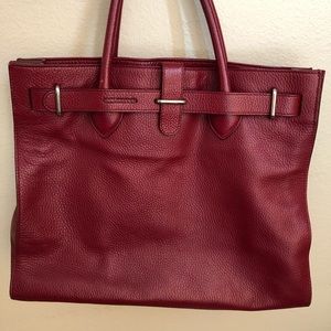 Red Authentic Furla Satchel Large Handbag